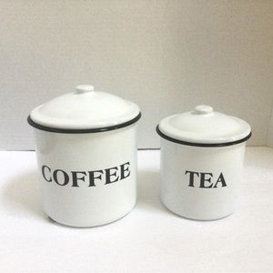 Vintage metal Kitchen Coffee Tea canisters